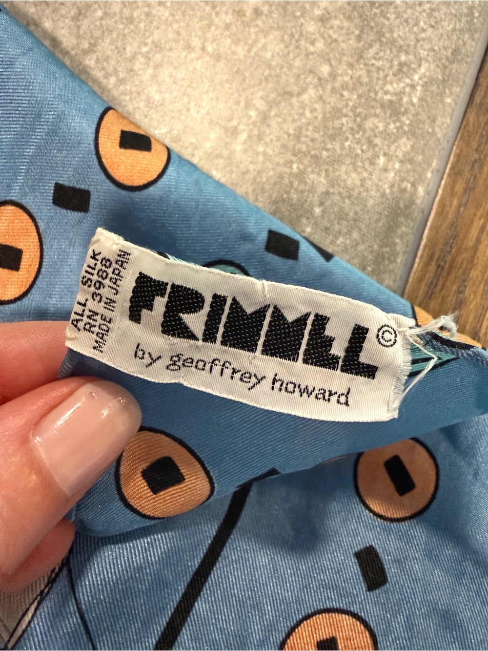 Lot (3) Vintage Graphic Silk Scarfs Frimmel by Geoffrey Howard made in Japan - Picture 2 of 5
